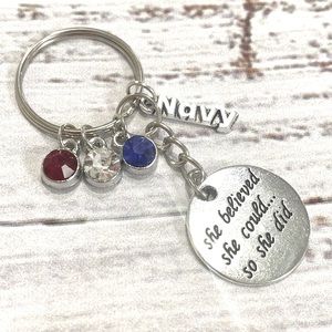 US Navy She Believed She Could So She Did Keychain Inspirational Militar…